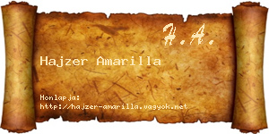 Hajzer Amarilla névjegykártya